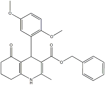 benzyl 4-(2,5-dimethoxyphenyl)-2-methyl-5-oxo-1,4,5,6,7,8-hexahydro-3-quinolinecarboxylate Struktur
