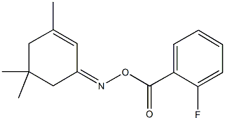 3,5,5-trimethyl-2-cyclohexen-1-one O-(2-fluorobenzoyl)oxime Struktur