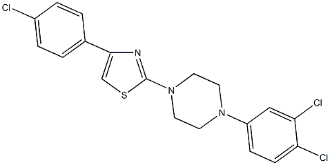 1-[4-(4-chlorophenyl)-1,3-thiazol-2-yl]-4-(3,4-dichlorophenyl)piperazine Struktur