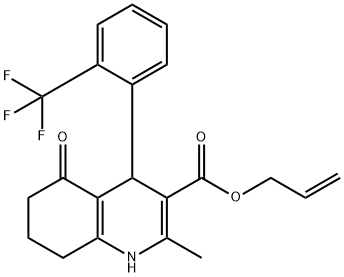 allyl 2-methyl-5-oxo-4-[2-(trifluoromethyl)phenyl]-1,4,5,6,7,8-hexahydro-3-quinolinecarboxylate Struktur