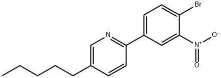 2-{4-bromo-3-nitrophenyl}-5-pentylpyridine Struktur