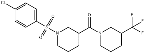 1-[(4-chlorophenyl)sulfonyl]-3-{[3-(trifluoromethyl)-1-piperidinyl]carbonyl}piperidine Struktur
