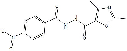 N'-{4-nitrobenzoyl}-2,4-dimethyl-1,3-thiazole-5-carbohydrazide Structure
