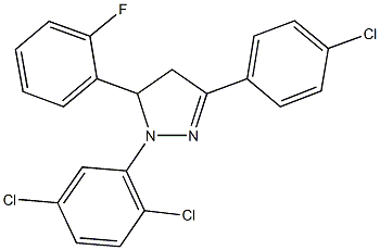 3-(4-chlorophenyl)-1-(2,5-dichlorophenyl)-5-(2-fluorophenyl)-4,5-dihydro-1H-pyrazole Struktur