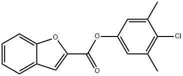 4-chloro-3,5-dimethylphenyl 1-benzofuran-2-carboxylate Struktur