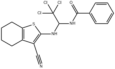N-{2,2,2-trichloro-1-[(3-cyano-4,5,6,7-tetrahydro-1-benzothien-2-yl)amino]ethyl}benzamide Structure
