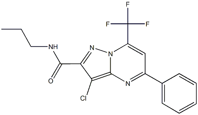 3-chloro-5-phenyl-N-propyl-7-(trifluoromethyl)pyrazolo[1,5-a]pyrimidine-2-carboxamide Struktur