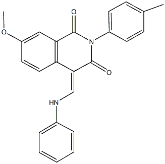 4-(anilinomethylene)-7-methoxy-2-(4-methylphenyl)-1,3(2H,4H)-isoquinolinedione Struktur