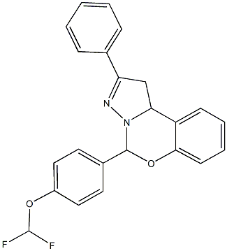 difluoromethyl 4-(2-phenyl-1,10b-dihydropyrazolo[1,5-c][1,3]benzoxazin-5-yl)phenyl ether Struktur