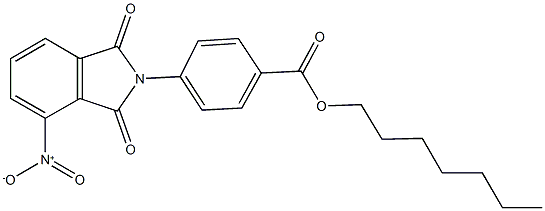heptyl 4-{4-nitro-1,3-dioxo-1,3-dihydro-2H-isoindol-2-yl}benzoate Struktur