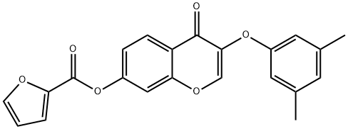 3-(3,5-dimethylphenoxy)-4-oxo-4H-chromen-7-yl 2-furoate Struktur