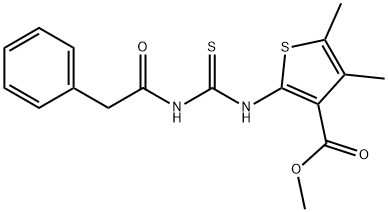 methyl 4,5-dimethyl-2-({[(phenylacetyl)amino]carbothioyl}amino)-3-thiophenecarboxylate Struktur