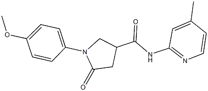 1-(4-methoxyphenyl)-N-(4-methyl-2-pyridinyl)-5-oxo-3-pyrrolidinecarboxamide Struktur