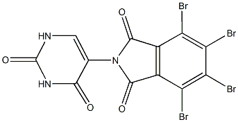 4,5,6,7-tetrabromo-2-(2,4-dioxo-1,2,3,4-tetrahydro-5-pyrimidinyl)-1H-isoindole-1,3(2H)-dione Struktur