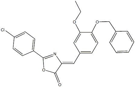 4-[4-(benzyloxy)-3-ethoxybenzylidene]-2-(4-chlorophenyl)-1,3-oxazol-5(4H)-one Structure
