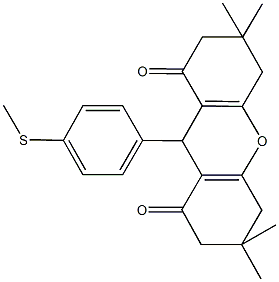 3,3,6,6-tetramethyl-9-[4-(methylsulfanyl)phenyl]-3,4,5,6,7,9-hexahydro-1H-xanthene-1,8(2H)-dione Struktur