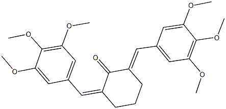 2,6-bis(3,4,5-trimethoxybenzylidene)cyclohexanone Struktur