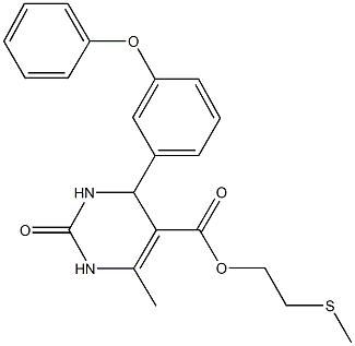 2-(methylsulfanyl)ethyl 6-methyl-2-oxo-4-(3-phenoxyphenyl)-1,2,3,4-tetrahydro-5-pyrimidinecarboxylate Structure