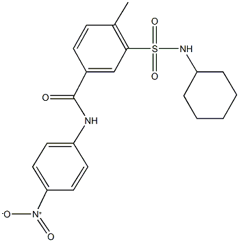 3-[(cyclohexylamino)sulfonyl]-N-{4-nitrophenyl}-4-methylbenzamide Struktur