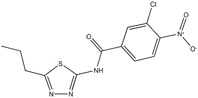 3-chloro-4-nitro-N-(5-propyl-1,3,4-thiadiazol-2-yl)benzamide Struktur