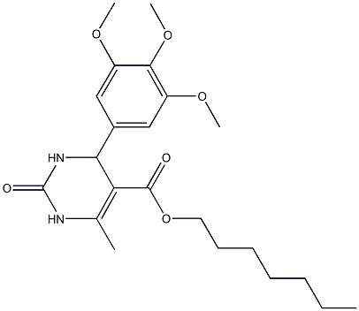 heptyl 6-methyl-2-oxo-4-(3,4,5-trimethoxyphenyl)-1,2,3,4-tetrahydro-5-pyrimidinecarboxylate Struktur