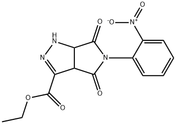 ethyl 5-{2-nitrophenyl}-4,6-dioxo-1,3a,4,5,6,6a-hexahydropyrrolo[3,4-c]pyrazole-3-carboxylate Struktur