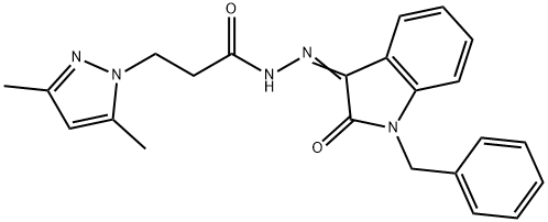 N'-(1-benzyl-2-oxo-1,2-dihydro-3H-indol-3-ylidene)-3-(3,5-dimethyl-1H-pyrazol-1-yl)propanohydrazide Structure