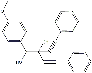1-(4-methoxyphenyl)-4-phenyl-2-(phenylethynyl)-3-butyne-1,2-diol Struktur