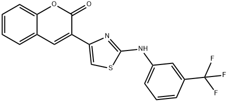3-{2-[3-(trifluoromethyl)anilino]-1,3-thiazol-4-yl}-2H-chromen-2-one Struktur