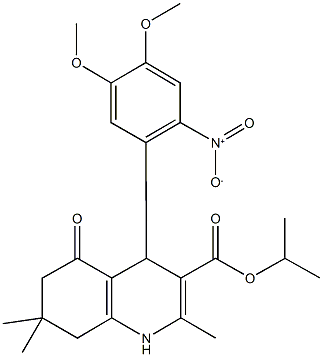 isopropyl 4-{2-nitro-4,5-dimethoxyphenyl}-2,7,7-trimethyl-5-oxo-1,4,5,6,7,8-hexahydro-3-quinolinecarboxylate Struktur