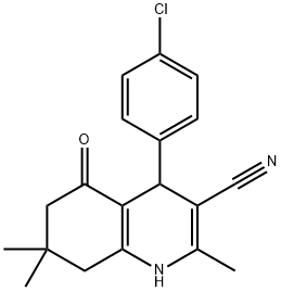 4-(4-chlorophenyl)-2,7,7-trimethyl-5-oxo-1,4,5,6,7,8-hexahydroquinoline-3-carbonitrile Struktur