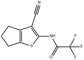 N-(3-cyano-5,6-dihydro-4H-cyclopenta[b]thien-2-yl)-2,2,2-trifluoroacetamide Struktur