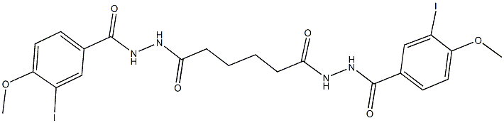 3-iodo-N'-{6-[2-(3-iodo-4-methoxybenzoyl)hydrazino]-6-oxohexanoyl}-4-methoxybenzohydrazide Struktur