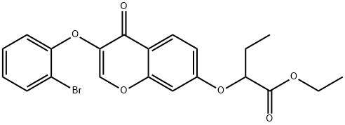 ethyl 2-{[3-(2-bromophenoxy)-4-oxo-4H-chromen-7-yl]oxy}butanoate Struktur