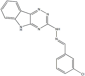 3-chlorobenzaldehyde 5H-[1,2,4]triazino[5,6-b]indol-3-ylhydrazone Struktur
