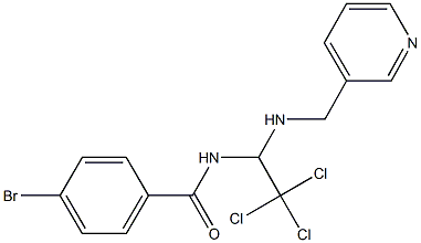 4-bromo-N-{2,2,2-trichloro-1-[(pyridin-3-ylmethyl)amino]ethyl}benzamide Struktur