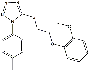 5-{[2-(2-methoxyphenoxy)ethyl]sulfanyl}-1-(4-methylphenyl)-1H-tetraazole Struktur