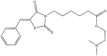 2-(dimethylamino)ethyl 6-(5-benzylidene-4-oxo-2-thioxo-1,3-thiazolidin-3-yl)hexanoate Struktur