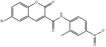 6-bromo-N-{4-nitro-2-methylphenyl}-2-oxo-2H-chromene-3-carboxamide Struktur