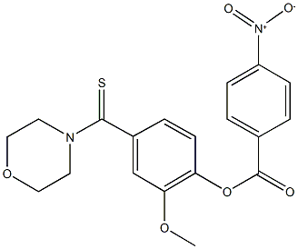 2-methoxy-4-(4-morpholinylcarbothioyl)phenyl 4-nitrobenzoate Struktur
