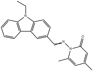 1-{[(9-ethyl-9H-carbazol-3-yl)methylene]amino}-4,6-dimethyl-2(1H)-pyridinone Struktur