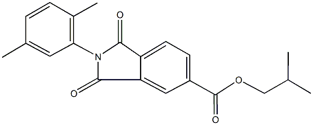 isobutyl 2-(2,5-dimethylphenyl)-1,3-dioxo-5-isoindolinecarboxylate Struktur