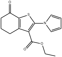 ethyl 7-oxo-2-(1H-pyrrol-1-yl)-4,5,6,7-tetrahydro-1-benzothiophene-3-carboxylate Struktur