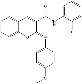N-(2-fluorophenyl)-2-[(4-methoxyphenyl)imino]-2H-chromene-3-carboxamide Struktur