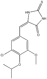 5-(3-chloro-4-isopropoxy-5-methoxybenzylidene)-2-thioxo-4-imidazolidinone Struktur