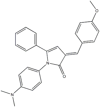 1-[4-(dimethylamino)phenyl]-3-(4-methoxybenzylidene)-5-phenyl-1,3-dihydro-2H-pyrrol-2-one Struktur