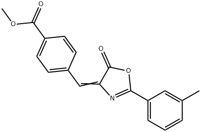 methyl 4-[(2-(3-methylphenyl)-5-oxo-1,3-oxazol-4(5H)-ylidene)methyl]benzoate Struktur