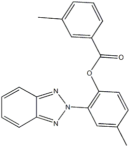 2-(2H-1,2,3-benzotriazol-2-yl)-4-methylphenyl 3-methylbenzoate Struktur