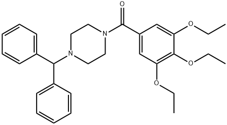 1-benzhydryl-4-(3,4,5-triethoxybenzoyl)piperazine Struktur