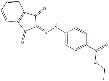 ethyl 4-[2-(1,3-dioxo-1,3-dihydro-2H-inden-2-ylidene)hydrazino]benzoate Struktur